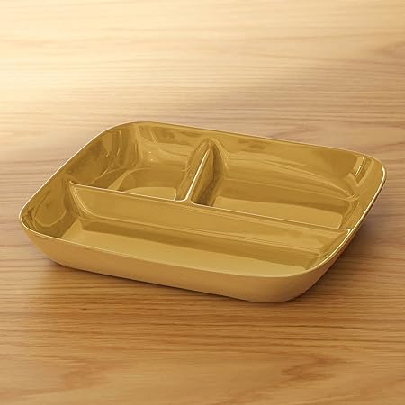 [ベルメゾン] ランチプレート 深め すくいやすい 仕切り皿 美濃焼 食洗機対応 日本製 マスタード