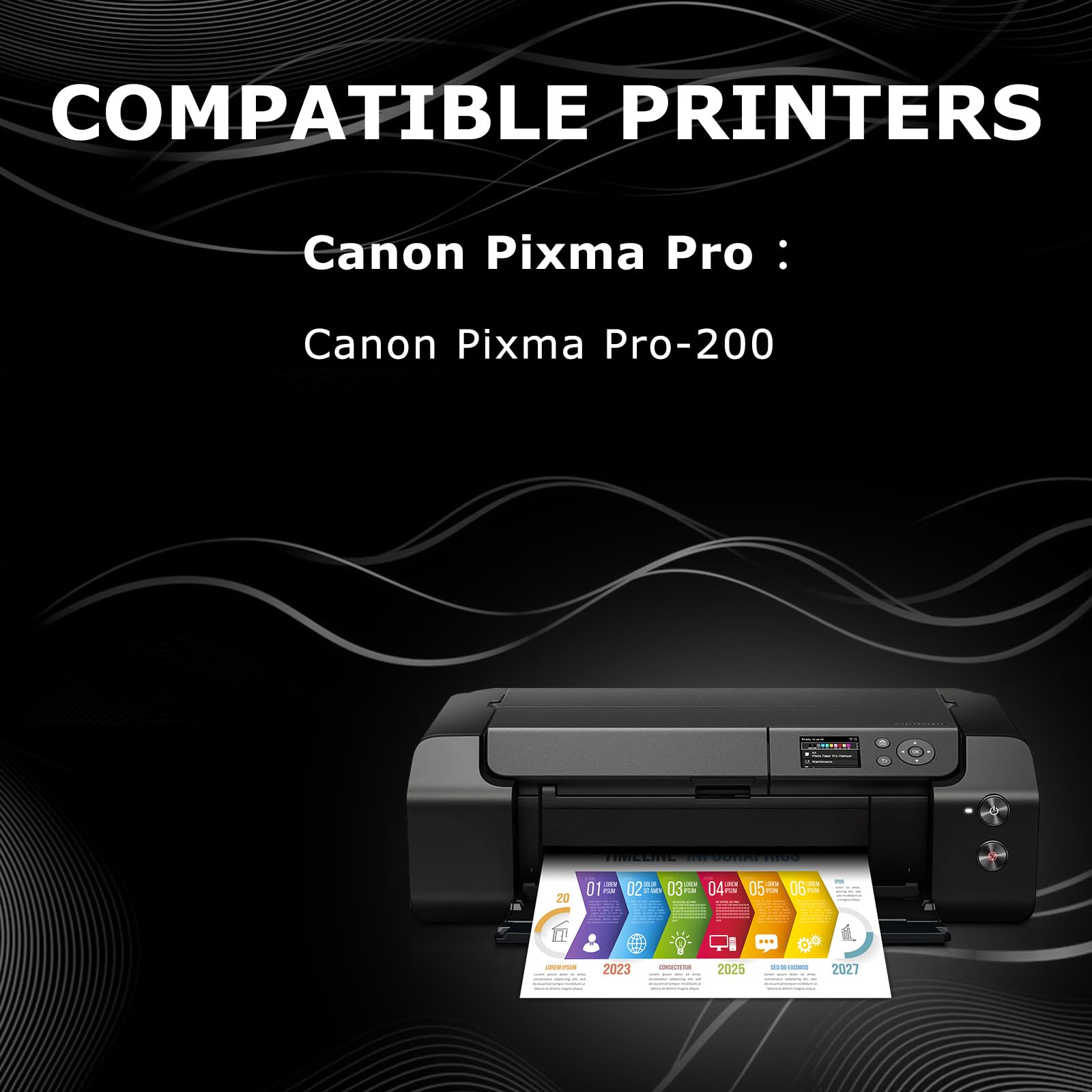 DOUBLE D CLI-65 Cartuccia d'inchiostro per Canon CLI-65 CLI65 compatibili con stampanti Canon PIXMA PRO-200, confezione da 8 (Pigmet BK,C,M,Y,PC,PM, GY,LGY)