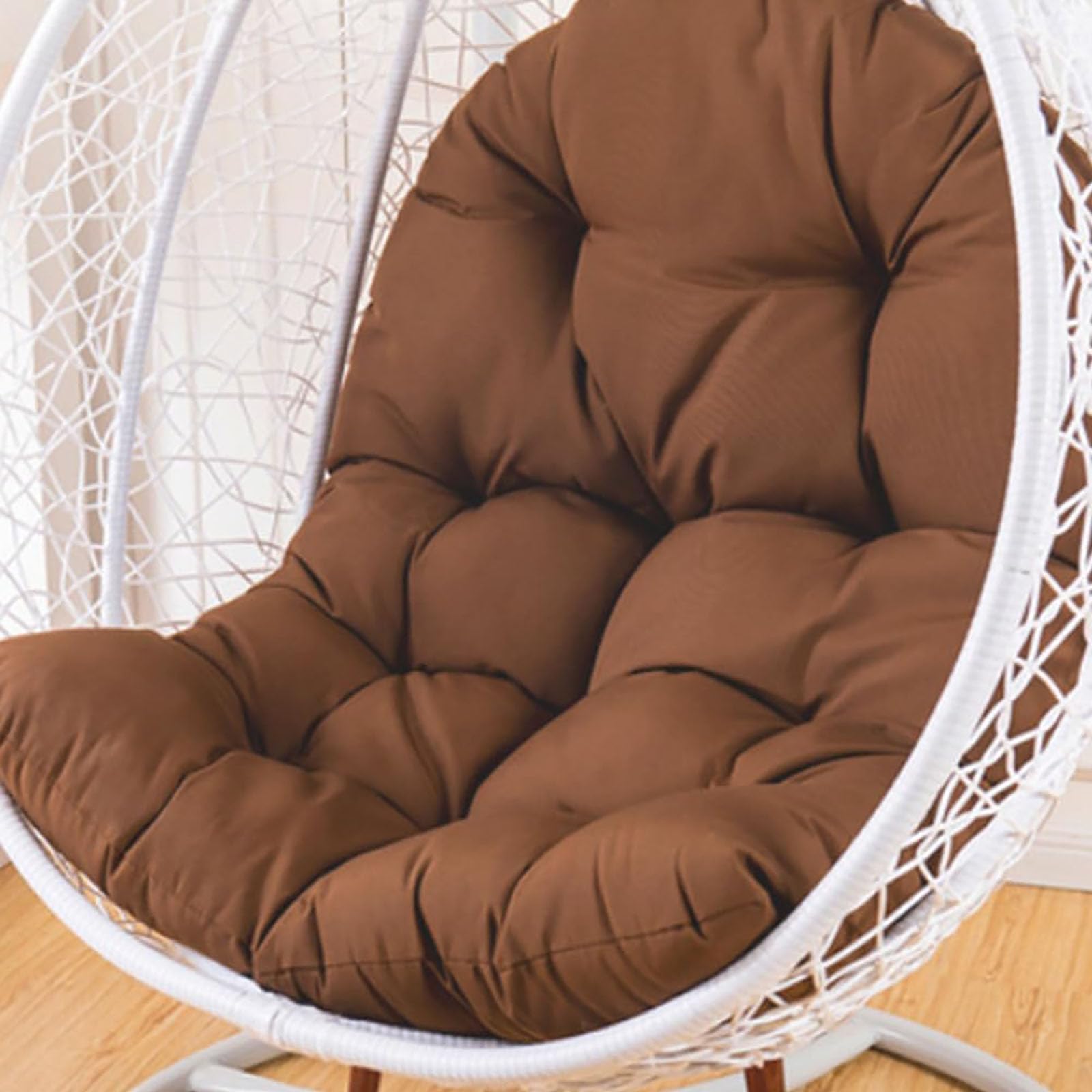 Hanging Chair Cushion Seat Pad, Replacement Cushion for Garden Hanging Swing Outdoor Washable Rocking Chair Seat for Hanging Basket Hammock Chair Basket Back Cushion,Brown — image 1
