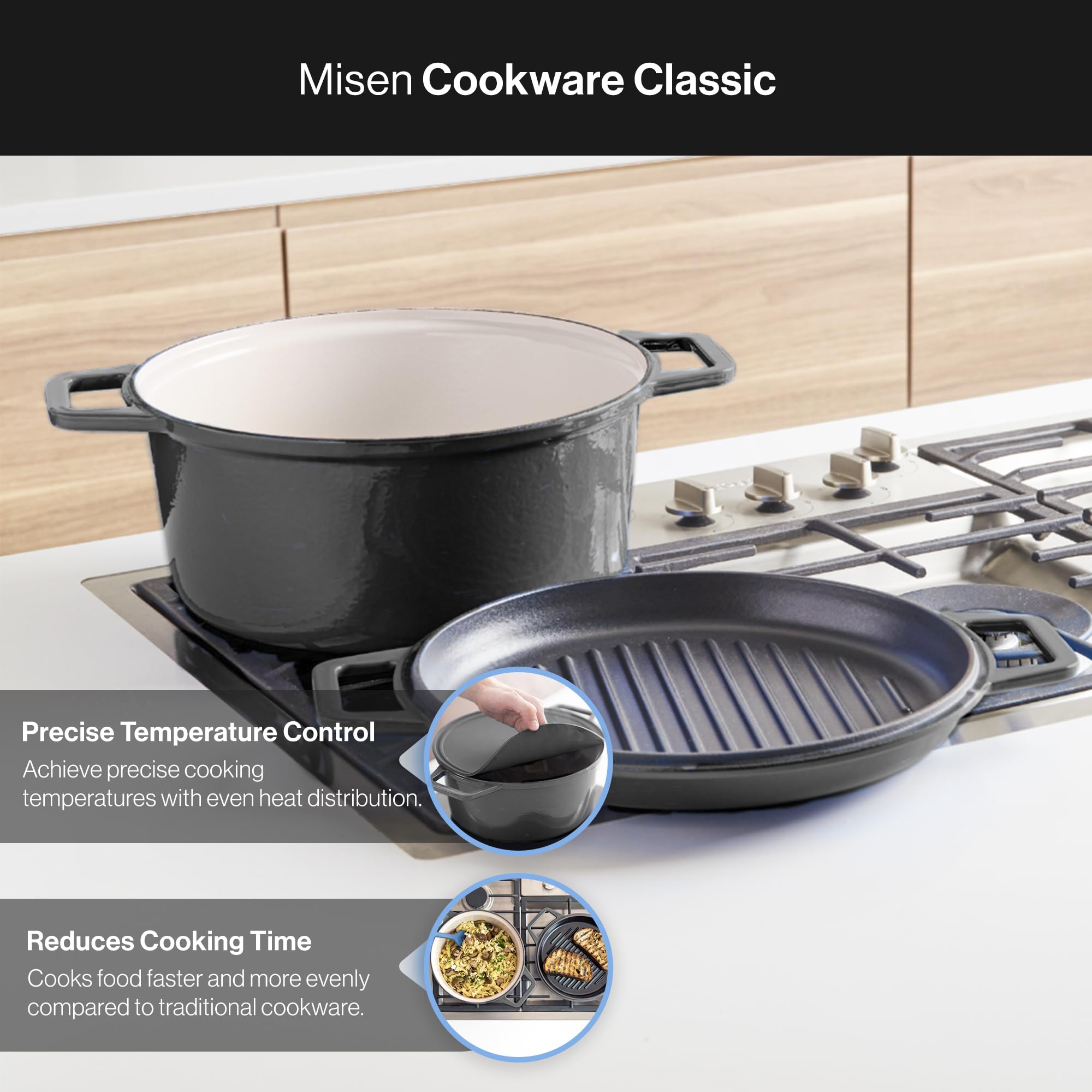 Amazon.com: Misen 7 QT Enameled Cast Iron Dutch Oven - Chip