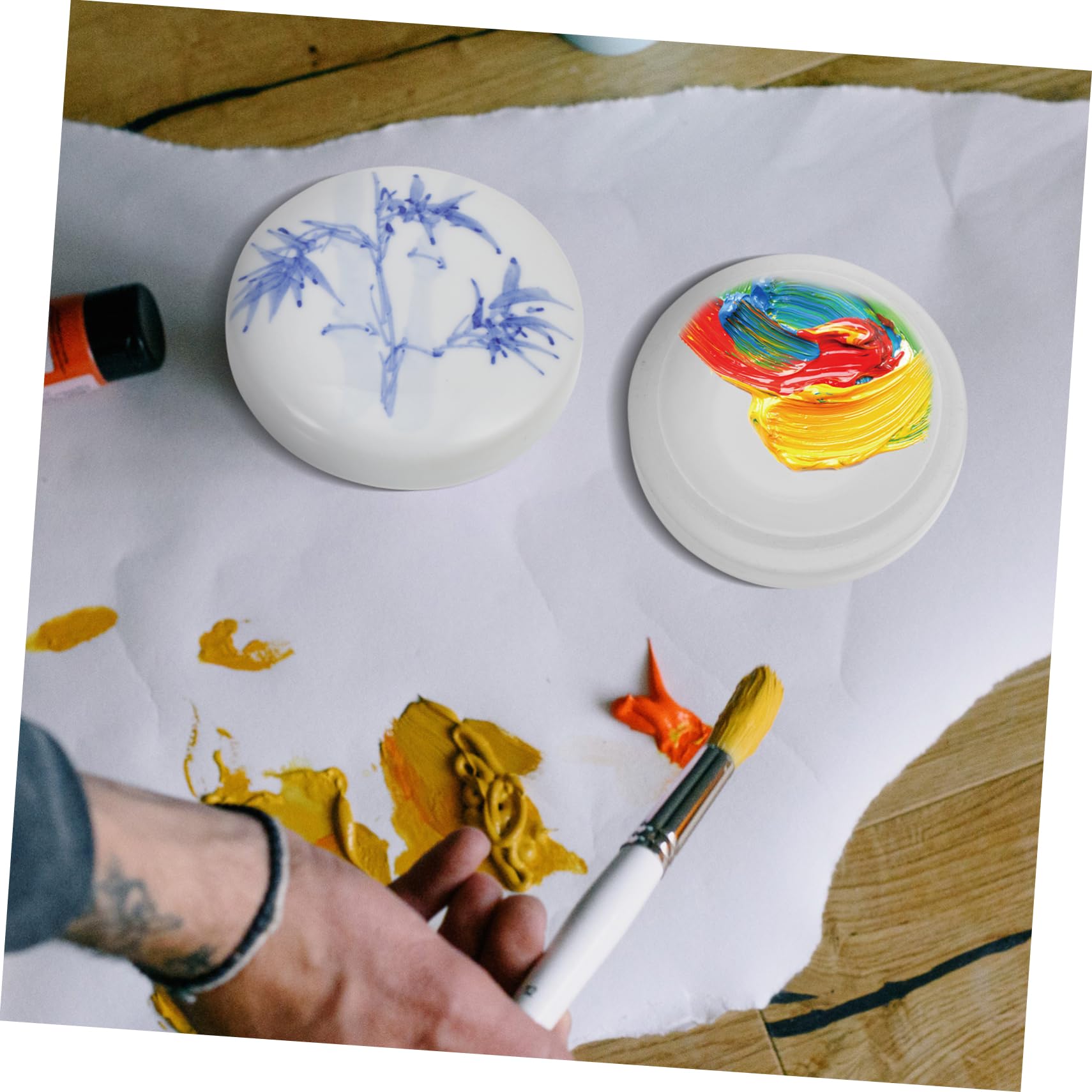 SHINEOFI Keramikimitat Mit Deckel Stapelbar Für Aquarellpigment Künstler Und Hobbykünstler