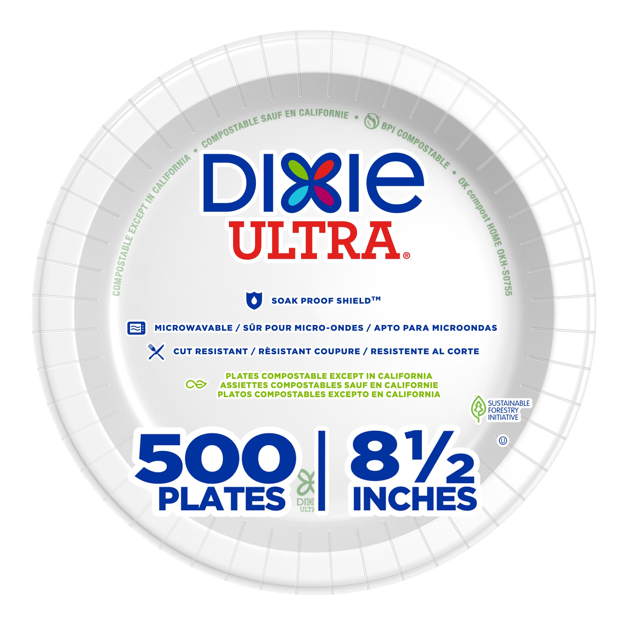 Dixie Ultra Compostable Plates - 500 Count -12