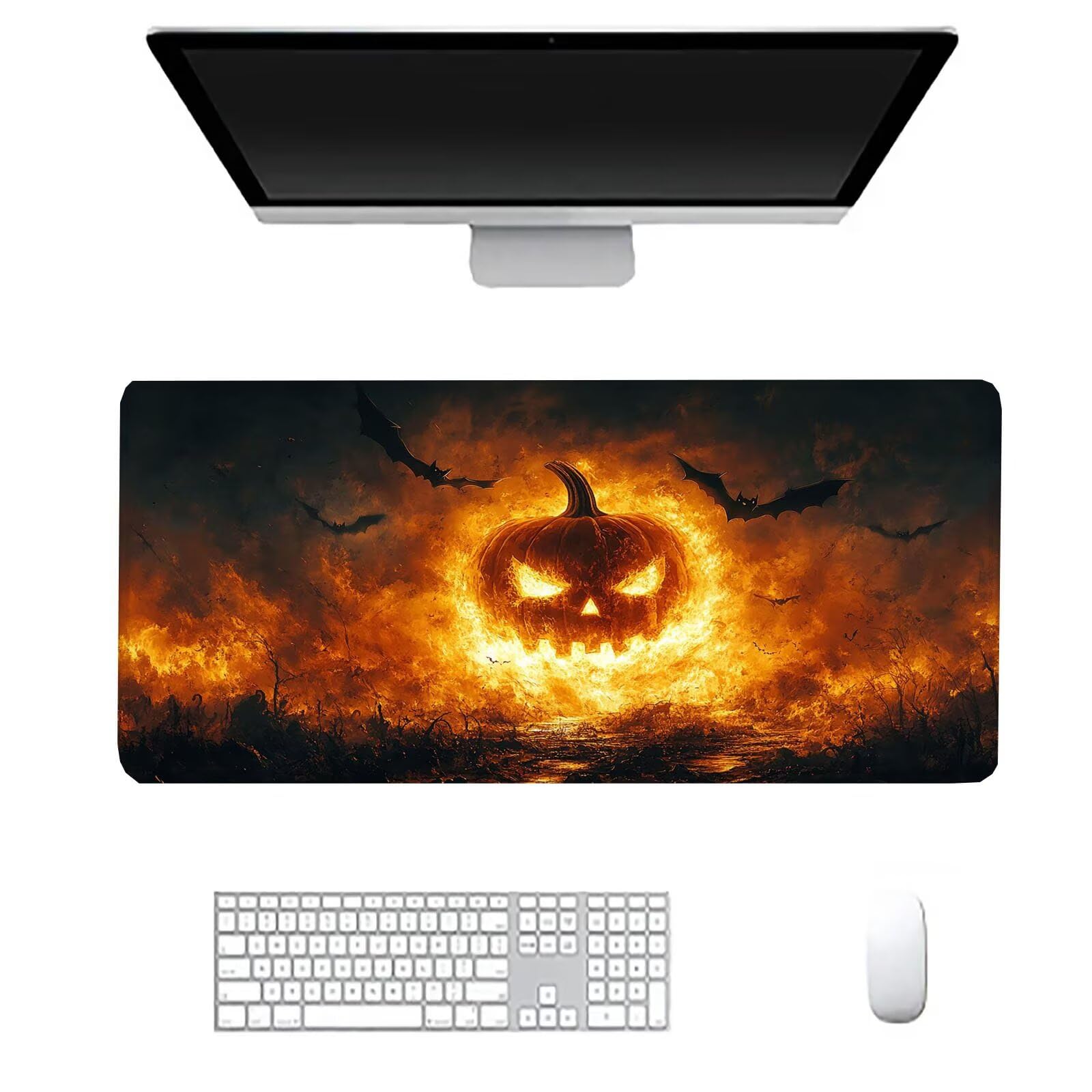 Dyniowa podkładka pod mysz duża podkładka na biurko dla graczy żółta podkładka pod mysz XXL 1600 x 800 x 3 mm niestandardowa podkładka pod mysz, ochraniacz na biurko na biurko do domu dekoracja