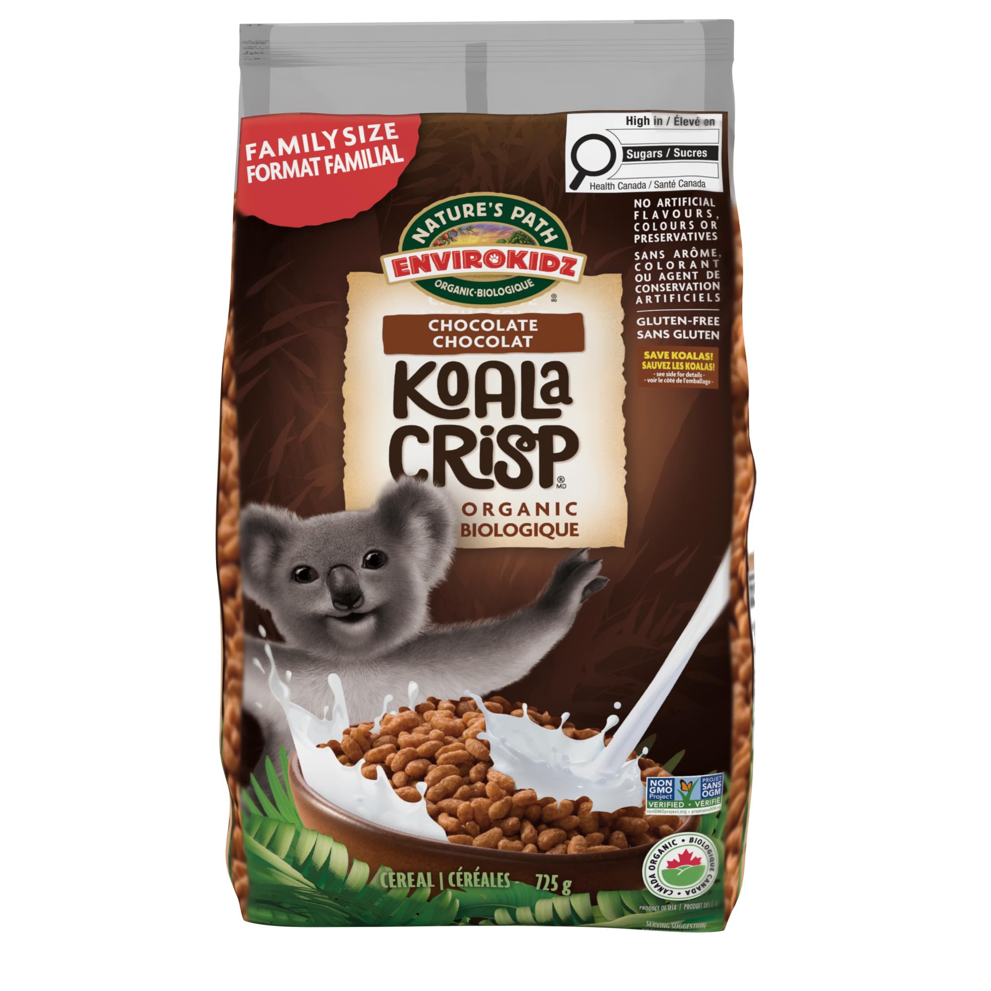 kokoala Nature's Path EnviroKidz Organic Koala Crisp Cereal EcoPac Bag