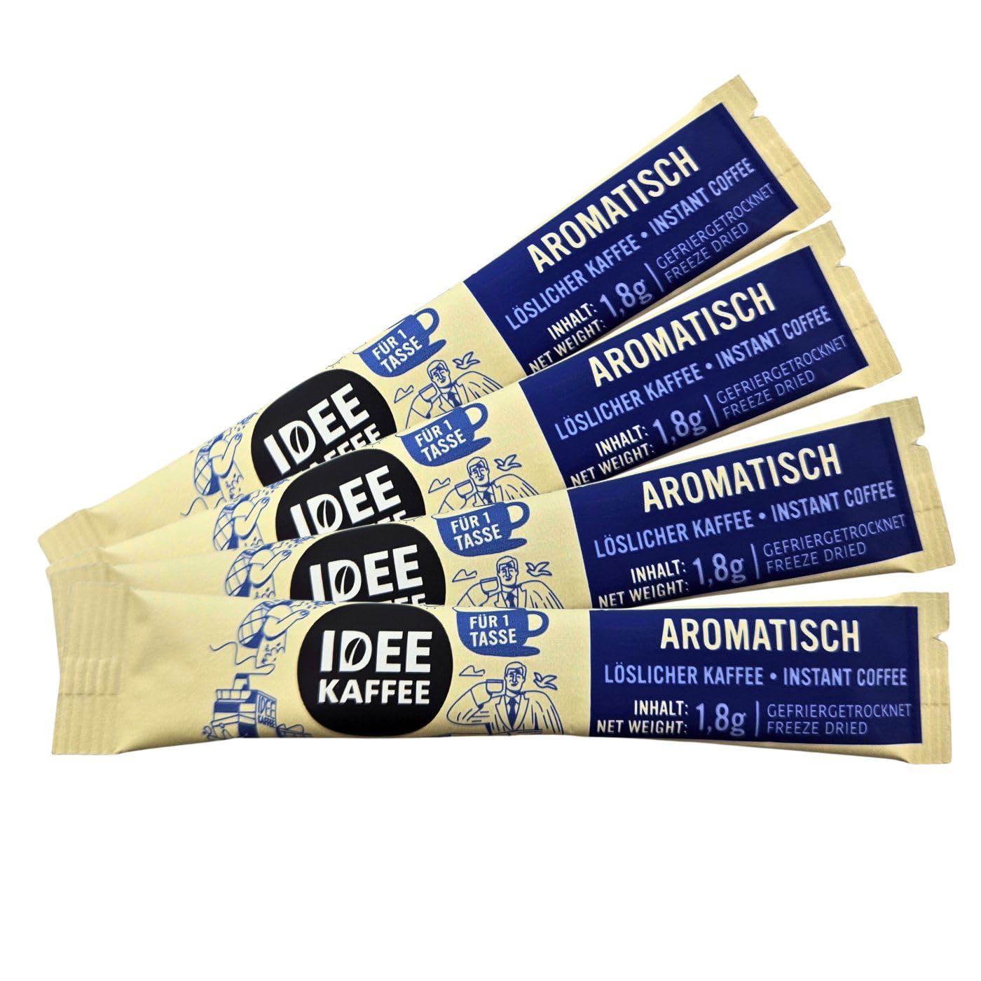 Instantkaffee AROMATISCH in Einzelportionen von Idee Kaffee, 500x1,8g