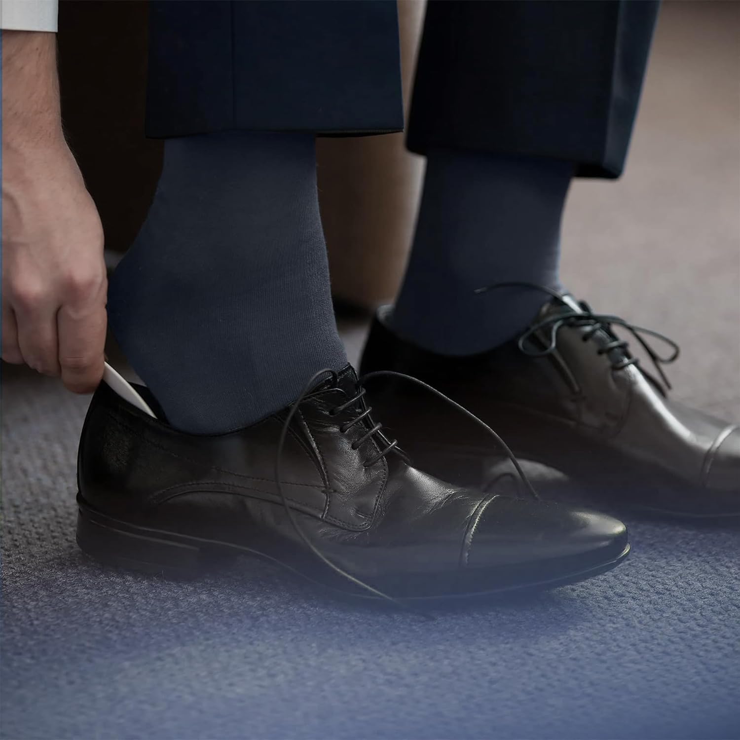 Dress Socks for Men, 4 Pairs Comfortable Crew Moisture Wicking Men Socks, Seamless Stretchy Casual Sports Socks - Image 7