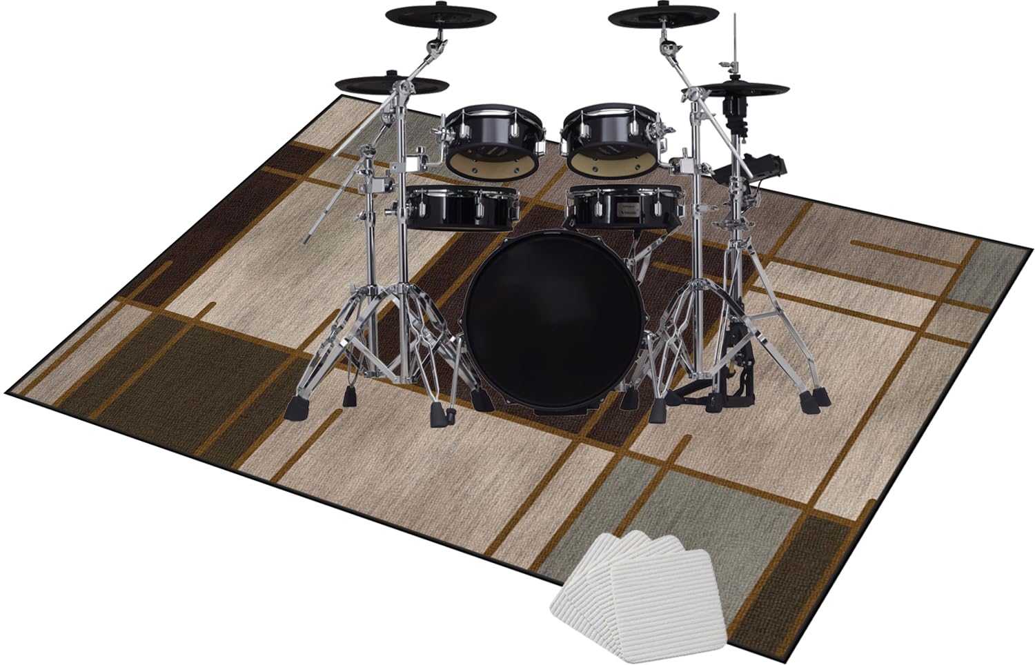 160 x 120 cm Maty na baterie antywibracyjne, mata na baterie elektroniczne, antypoślizgowa mata bębna, dźwiękoszczelna mata do bębna i innych instrumentów muzycznych