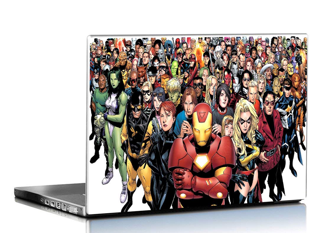 PIXELARTZ Laptop Skins Super Heroes Animated 15.6 Inches Laptop Skins/Stickers HD Quality Multi Colour (1047) (B07WJTT6FH) Amazon Price History, Amazon Price Tracker