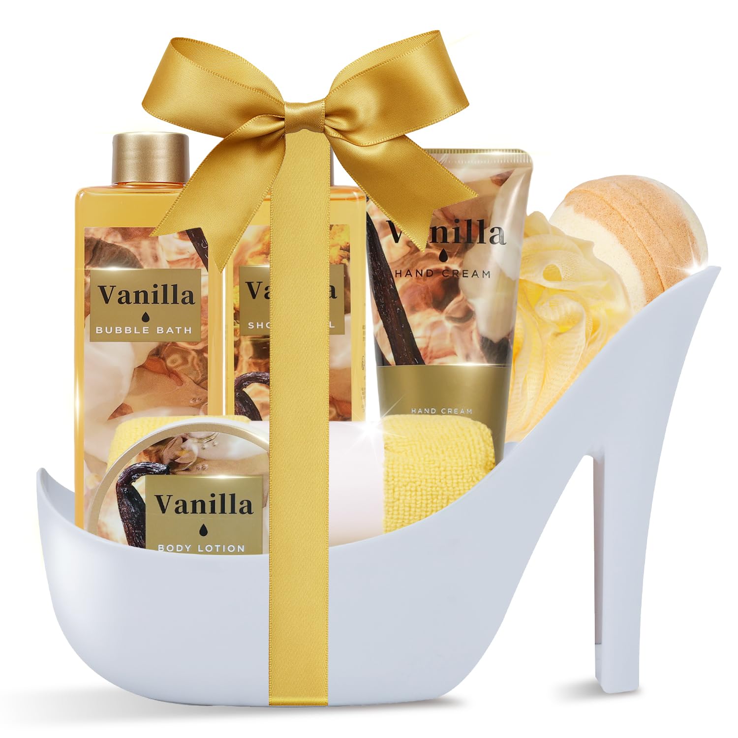 SPA LUXETIQUE Bade Geschenk für Frauen-8tlg Vanilleduft Geschenkset mit Duschgel,Bodylotion, Schaumbad,Valentinstag Geschenk für Frauen,Wellness Set für Frauen,Geburtstagsgeschenk für Sie,Damen,Mutter