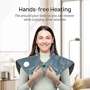 Heating Pad for Back Pain and Cramps Relief, 2.2lb Weighted Heating Pads for Neck and Shoulders, Extra-Large Soft Electric Pad with 4 Heat Settings, Auto-Off, Gifts for Women Men Mom Dad, 19" x 22"