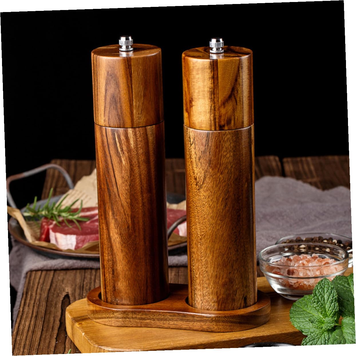 SECFOU Manuelle Pfeffermühle Einfache Bedienung Einstellbarer Mahlgrad mit Keramikmahlwerk aus Edelstahl Stilvolles Design für Küche und Restaurant