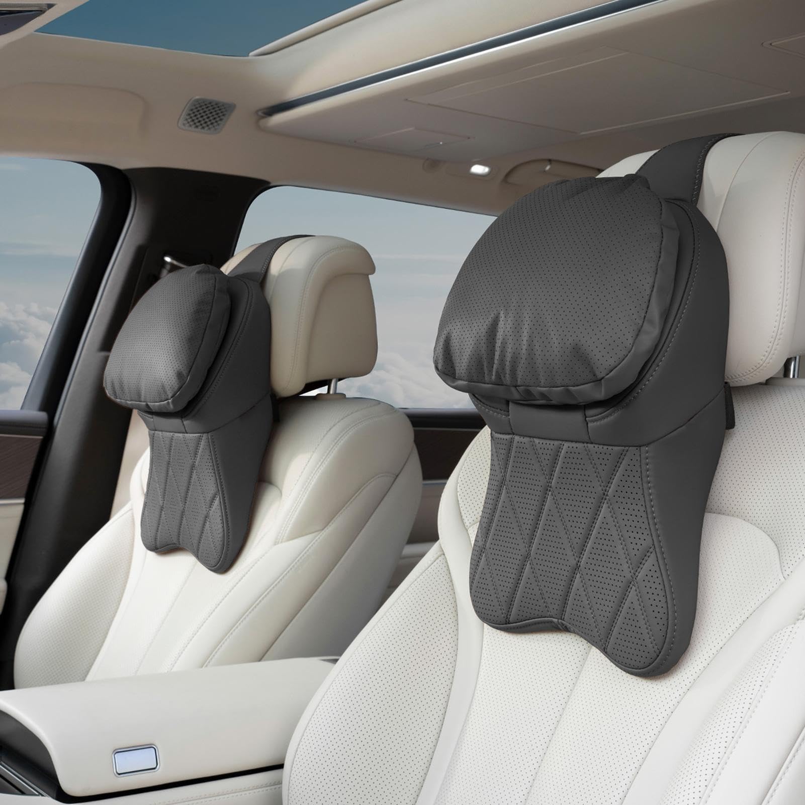 Poggiatesta per auto,Supporto da viaggio in memory foam con cinturino regolabile,Poggiatesta per auto - per aereo viaggio ufficio guida guida camion aereo