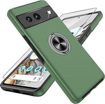 Gritup for Pixel 7 Case with 2Pcs Screen Protector Cover for Google7,Green