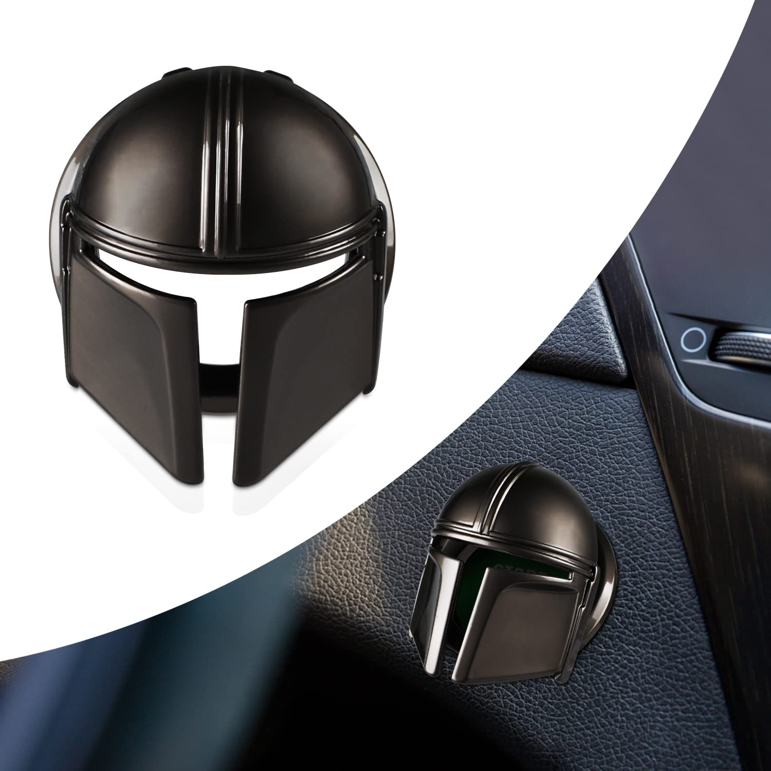 Ouzorp 1pcs Push Button Start Cover car Engine Push Start Button Cover (Black)