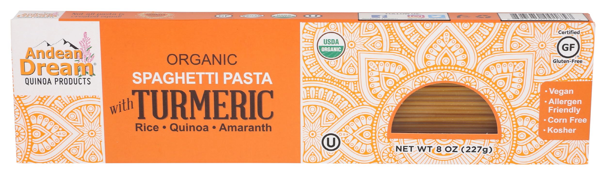 Organic Spaghetti with Turmeric, 8 OZ
