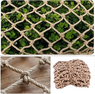 Outdoor Mesh Rope Climbing Netting Heavy Duty Children Hemp - Decking Ceiling Hanging Bridge Decorative Hemp Bird Cage Toy Game Bird Hanging (1×8m, 6mm/8mm, 6cm/8cm/10cm/12cm/15cm) Safety Net for Ki