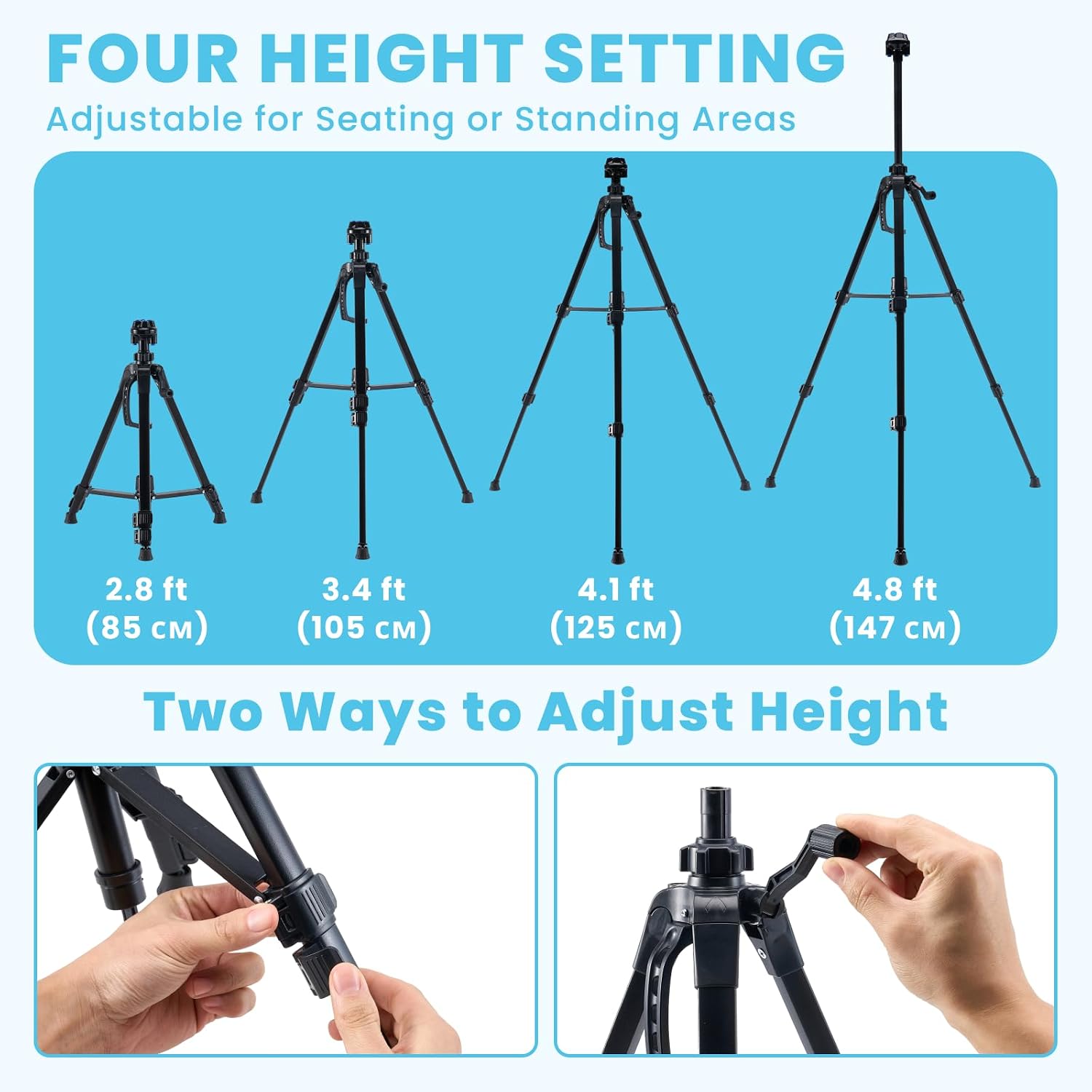 homenote Standing Misters for Outside Patio, 26FT Misting Hose, 4.8FT Adjustable Height Portable Misting System with Tripod Base, for Backyard, Pool, BBQ Cooling, Garden Watering & Tanning