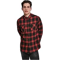 Urban Classics Hemd Checked Flanell Shirt 6 Camicia, Multicolore (Black/Red)
