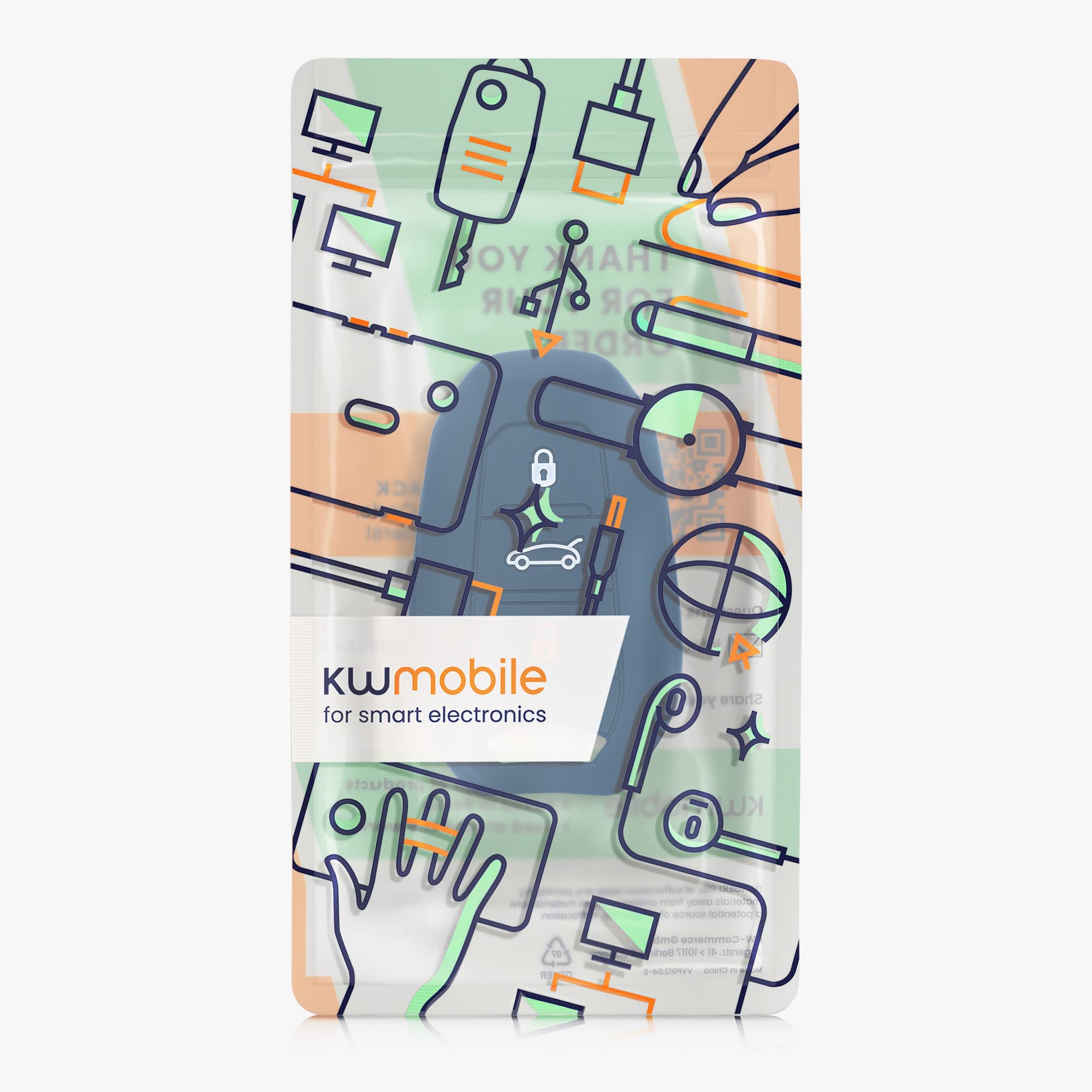 kwmobile Akcesorium do kluczyka samochodowego kompatybilne z Peugeot Citroen Smartkey (tylko Keyless Go) 3-przyciskowy - miękki silikonowy futerał do kluczyka samochodowego ciemnoniebieski