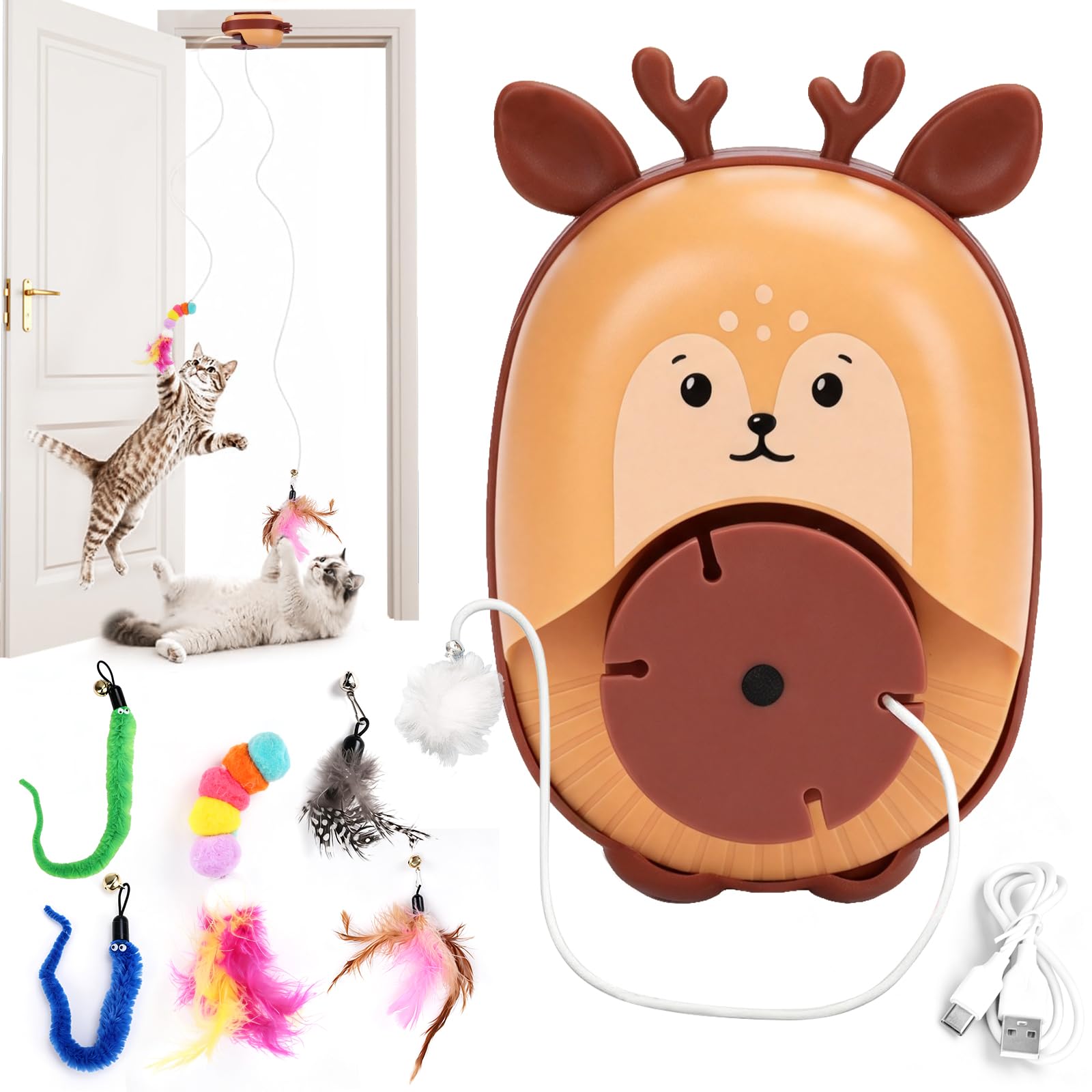 PowerTravel Interactive Cat Toys for Indoor Cats, Smart Automatic Teaser