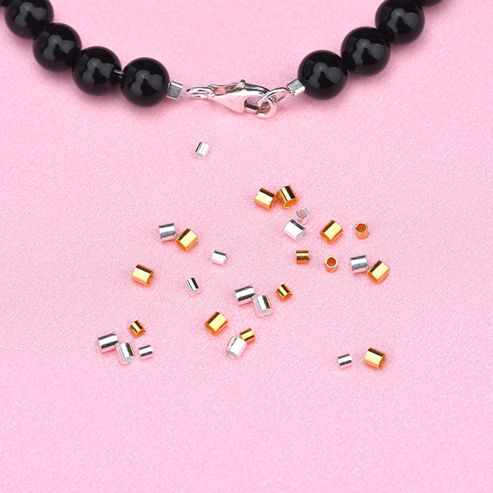 3000 Distanziatori Per Bracciali E Collane - Schiaccini In Metallo Argentato Per Bigiotteria Fai Da Te - Foto 9