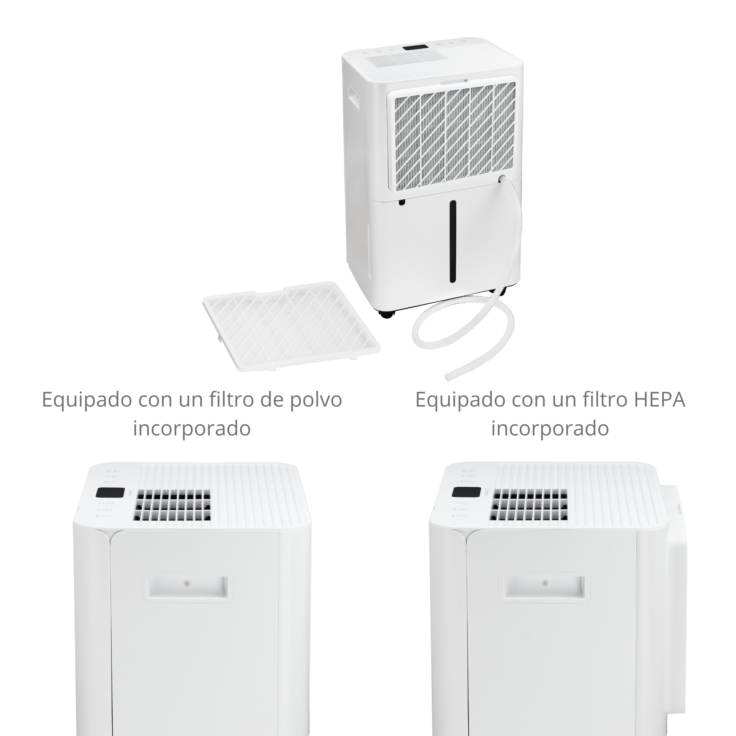 Deshumidificador y Purificador Turbionaire LEVI 20 ION Clean, 20 l/24h, Ionización, Filtro HEPA, Secado de Ropa, Silencioso 41 dB, Depósito 4.5L, Bajo Consumo, Timer, Auto-Restart