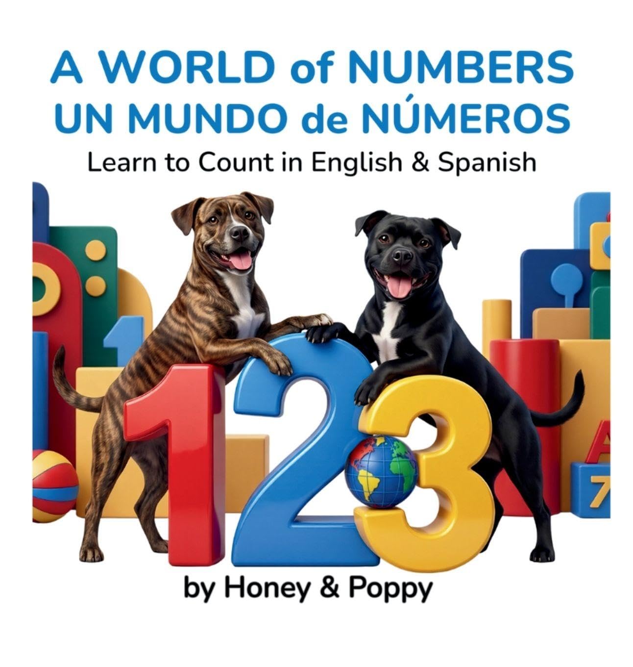 A World of Numbers - Un Mundo de Números: Learn to Count in English and Spanish (Learning with Honey & Poppy)