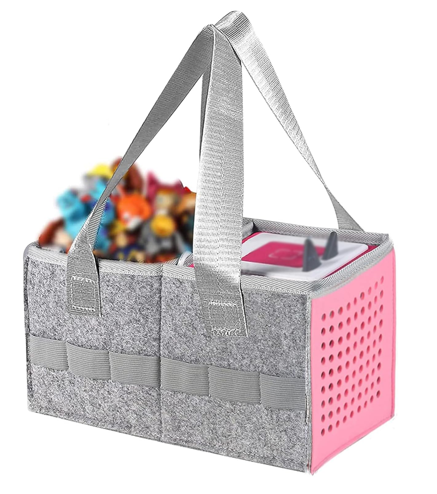 WINZEDGE Carrying Case for Toniebox Audio Player Starter Set,Travel Felt Cloth Musical Toy Folding Hand Bag for Tonie Starter Set and Tonies Figures (