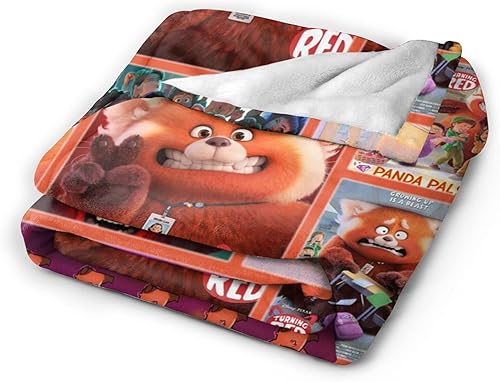 Miniatura 2 de Manta roja de anime panda ultra suave para sofá, cama, para adultos y niños, 80 x 60 pulgadas