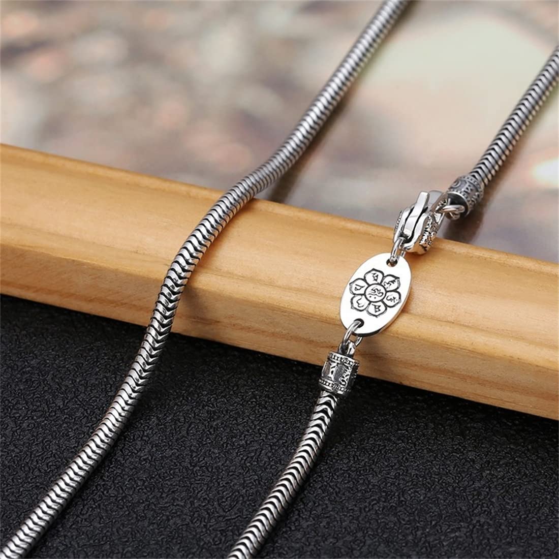 MęSki I Damski S925 Srebrny Naszyjnik Z KośCi WężA, Gotycka Moda Punk Srebrny Naszyjnik,Silver,60cm