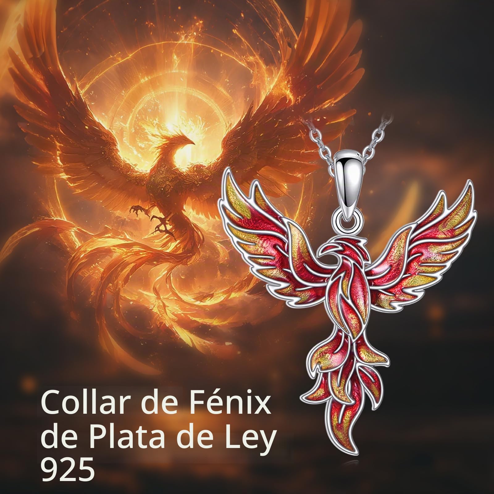 Phoenix Collar S925 Plata de Ley Crecimiento Fénix Colgante Joyería Regalos para Mujeres