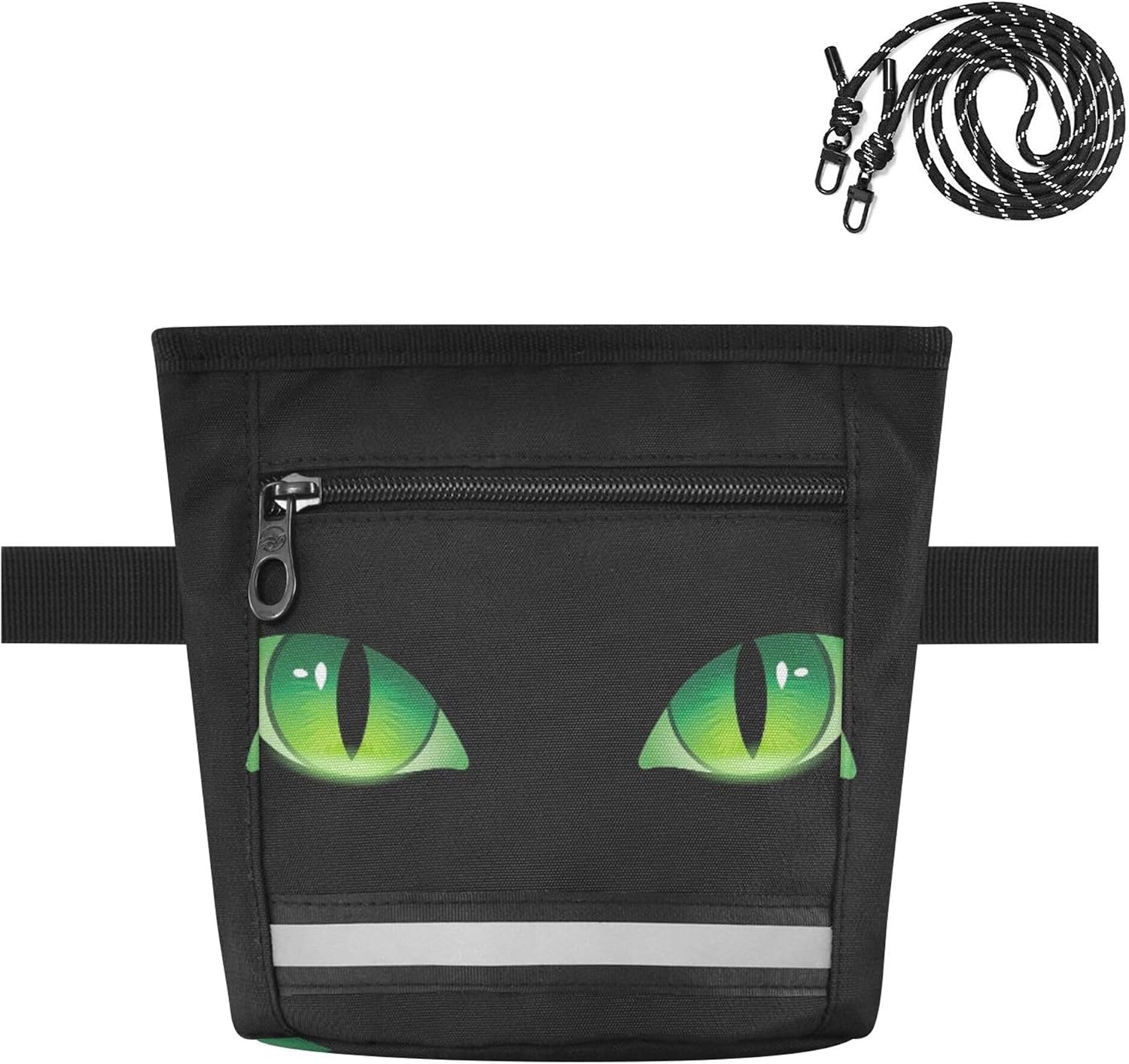 Cat Eyes Dog Treat Pouch for Pet Training, One-Hand 5 Cup Treat Bag with Magnetic Closure & Waist Belt, Three Ways to Wear
