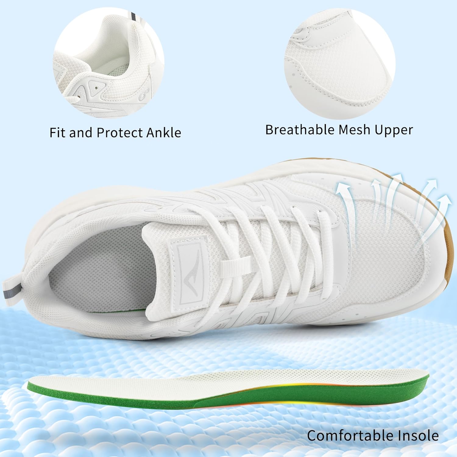 Ablanczoom Womens Sneakers Walking Shoes: Comfortable Breathable Non Slip Shoes for Tennis Gym Workout Casual Athletic - Image 6