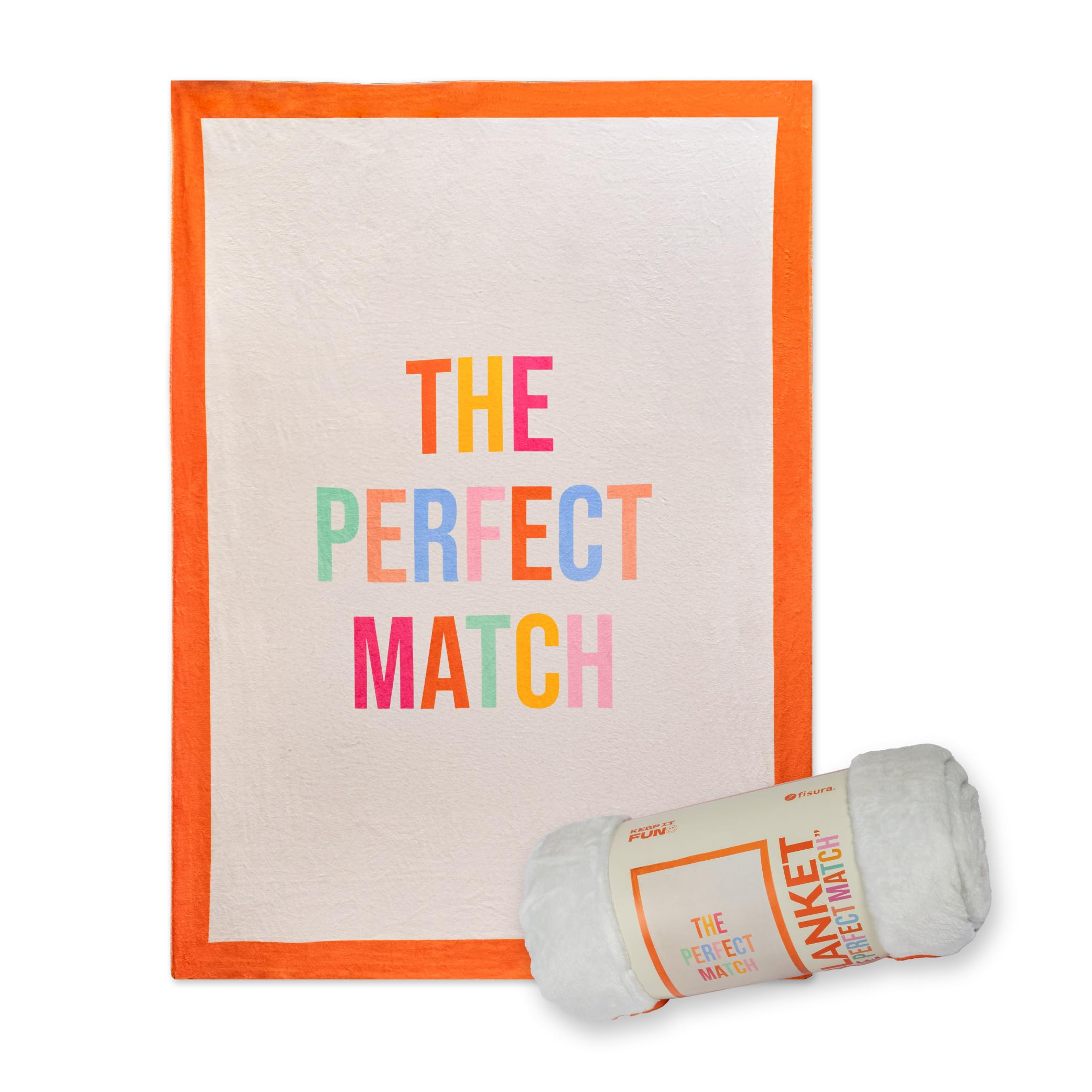 Fisura Original Plush Blanket "The Match" Multi-Coloured Blanket for Sofa and Bed – Soft and Warm Velvet – 180 cm x 130 cm