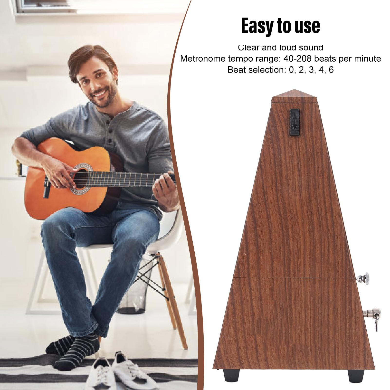 Mechanical Music Metronome, Wide Range Rhythm Development, Universal Metronome Effective Practice Tool for Piano Violin Guitar Drums and More