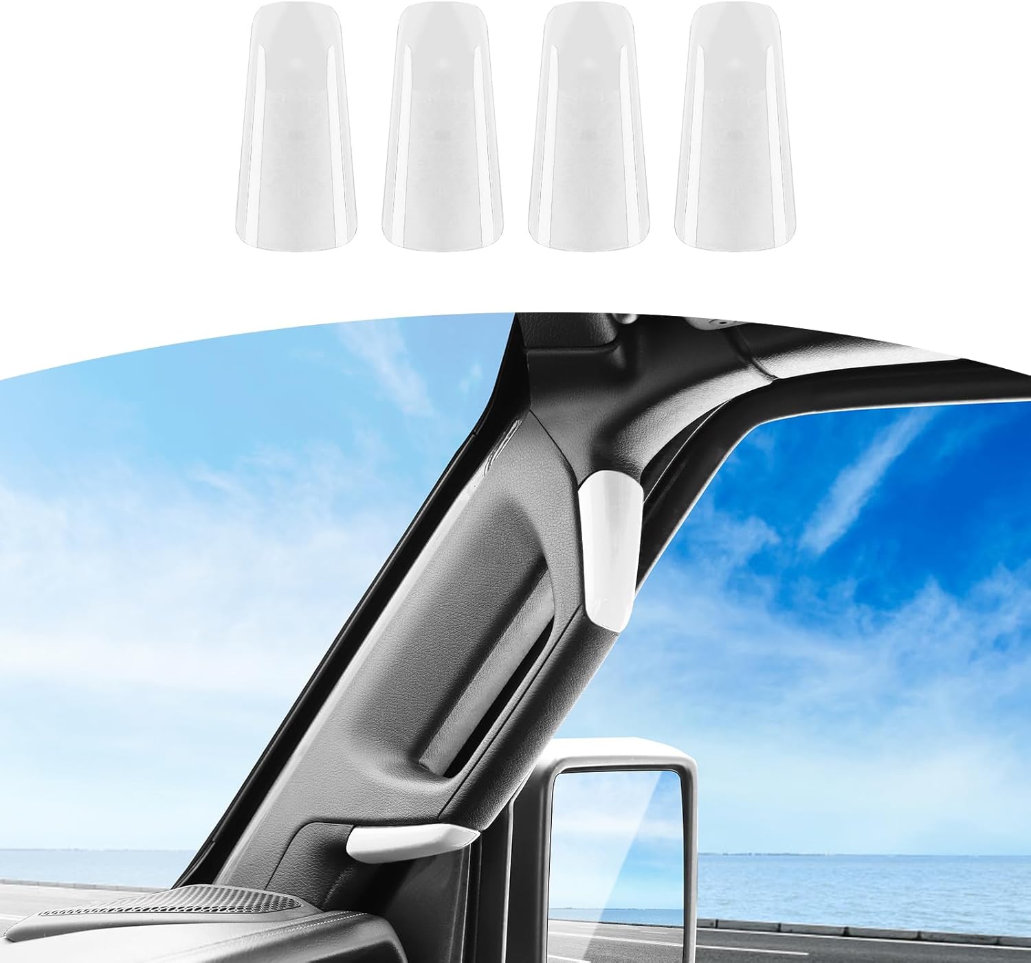 *damaged box*RT-TCZ for Jeep JL A Pillar Grab Handles Cover Trim White for Jeep Wrangler JL JLU Gladiator JT 2018-2023 White Interior Accessories 4pcs