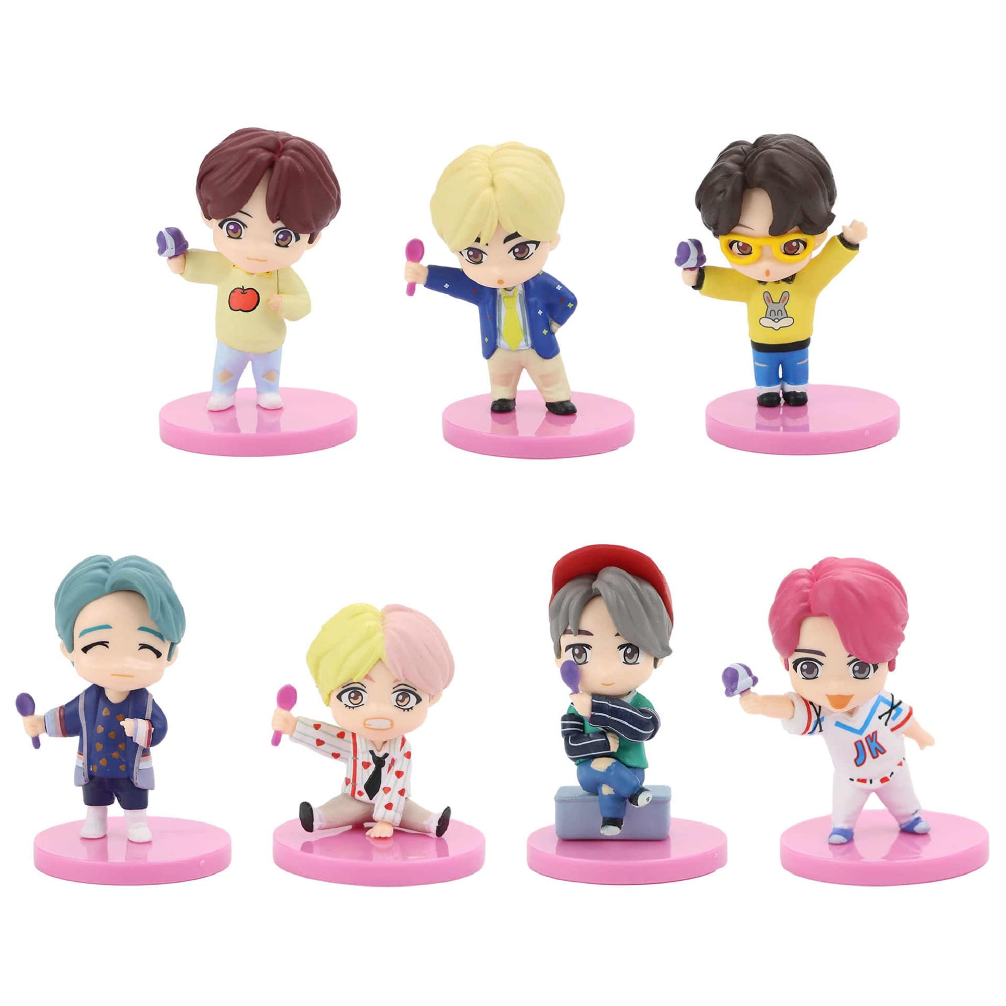 AUGEN Limited Edition BTS Bangtan Action Toy Figure and Cake Topper Collectible Set of 7-8cm Statue (Small, 7) (B097T6HFFY) Amazon Price History, Amazon Price Tracker