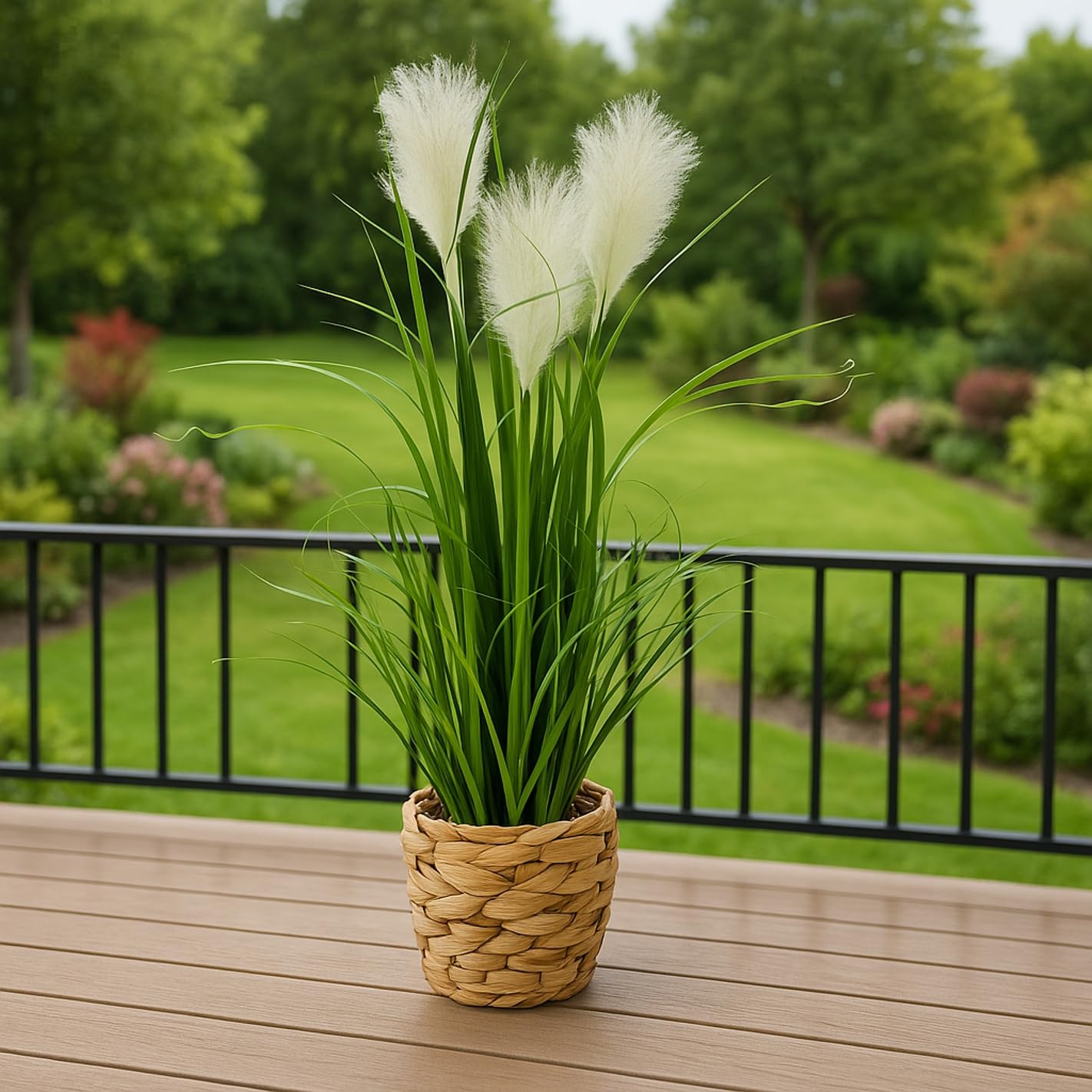 Künstliches Pampas Gras im Topf Feder Ufergras Seidenblume Grasbusch Dekogras Gras Gräser Kunstpflanze Pflanze Solitärgras Ziergras Dekopflanze Pampasgras Blume Kunstgras Grünpflanze Zimmerpflanze