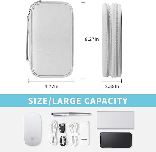 Miniatura 4 de Lcsmaokin Organizador de viaje electrónico, bolsa de almacenamiento electrónica portátil impermeable para almacenamiento de cable de carga pequeño,