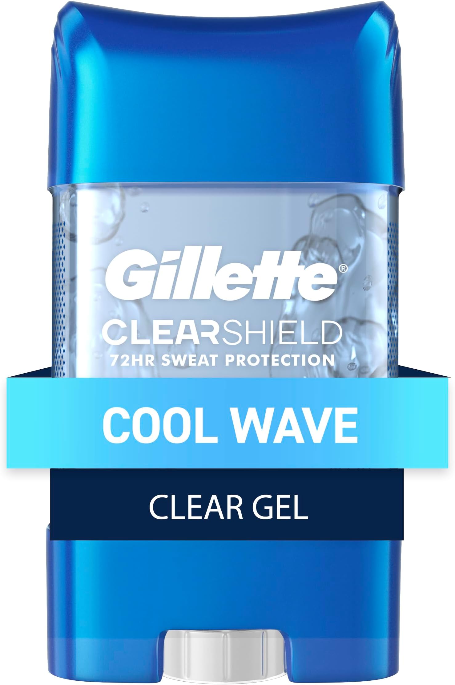 Gillette Antiperspirant and Deodorant for Men, 72hr Sweat & Odor Protection, Long Lasting Freshness, Anti-White Mark Technology, Clear Gel, Cool Wave Scent, 2.85 oz