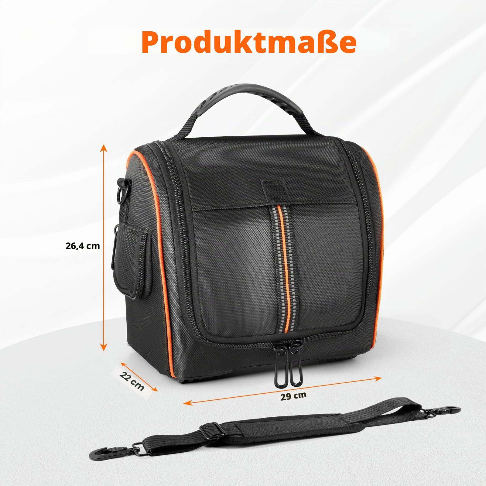 Tragetasche kompatibel mit Jackery Explorer 500 tragbarer Powerstation, Outdoor-Reise-Aufbewahrungstasche mit Schultergurt, Reißverschluss-Fenstertaschen für Generator, Ladekabel und Zubehör