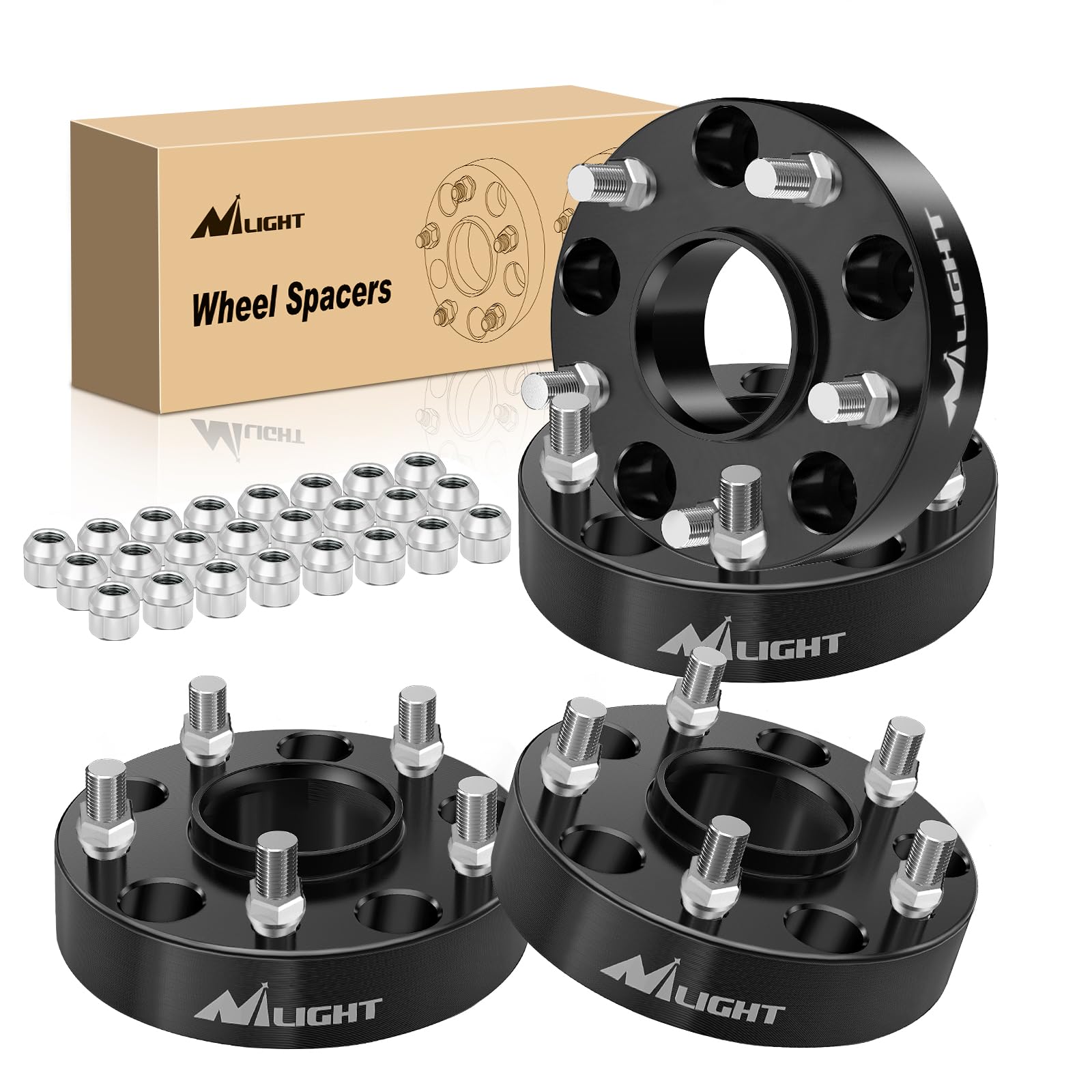 Nilight 5x5.5 Wheel Spacers for Ram 1500 2002 2003 2004 2005 2006 2007 2008 2009 2010 5x139.7mm,1.5 inch Wheel Spacers with 77.8mm Hub Bore 9/16 Stud,Compatible with Dodge Durango Dakota-4 PCS