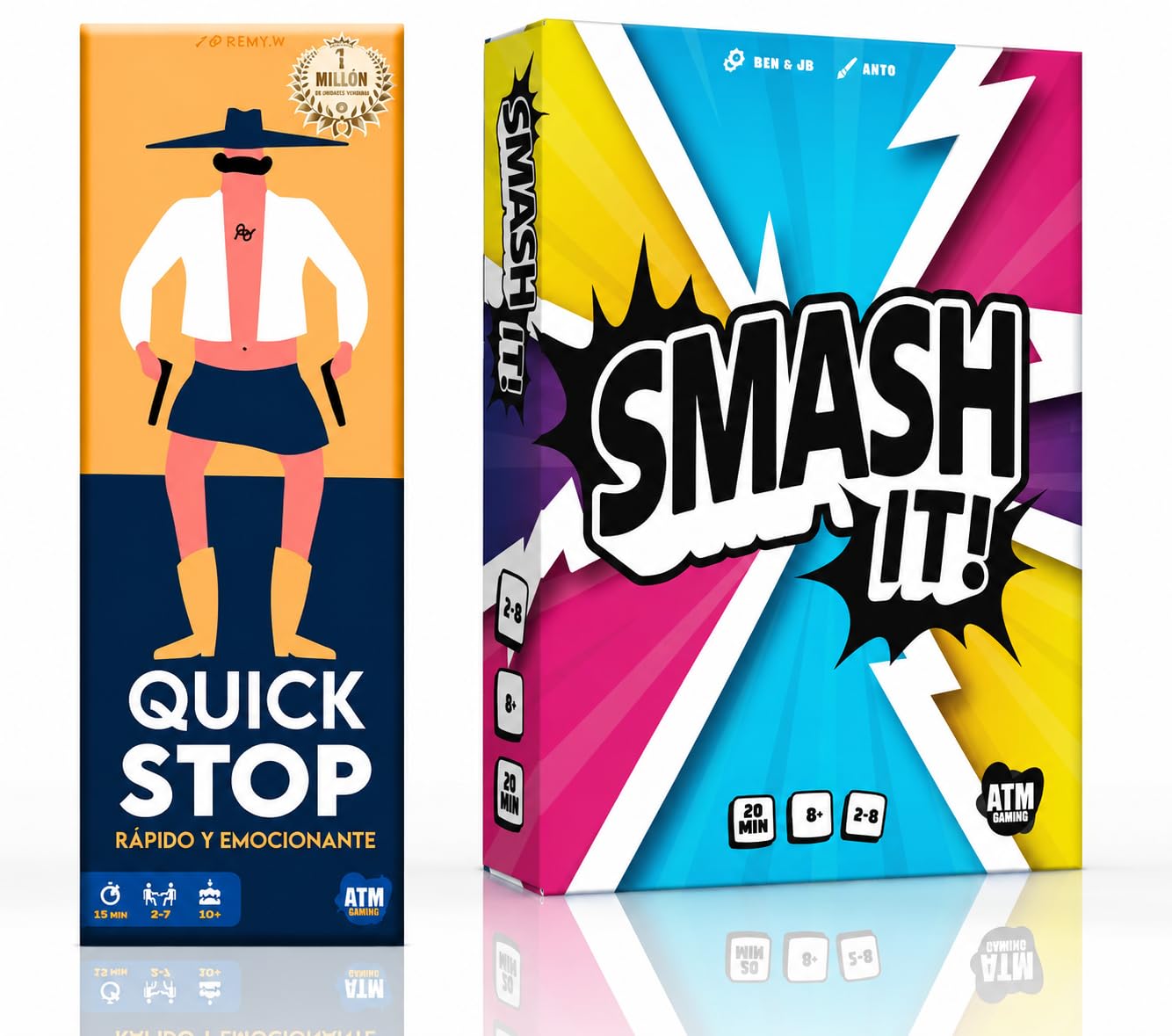 QuickStop + Smash It - Juegos de Mesa para Familia y Amigos - Dinámico y Divertido - Juego de Cartas de Rapidez Mental - Diversión sin Pantallas
