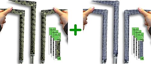 ALIEN PROS Paquete de 6 cintas de envoltura de agarre de golf Black Clouds & Puzzles Mix - ReGrip en 1 minuto