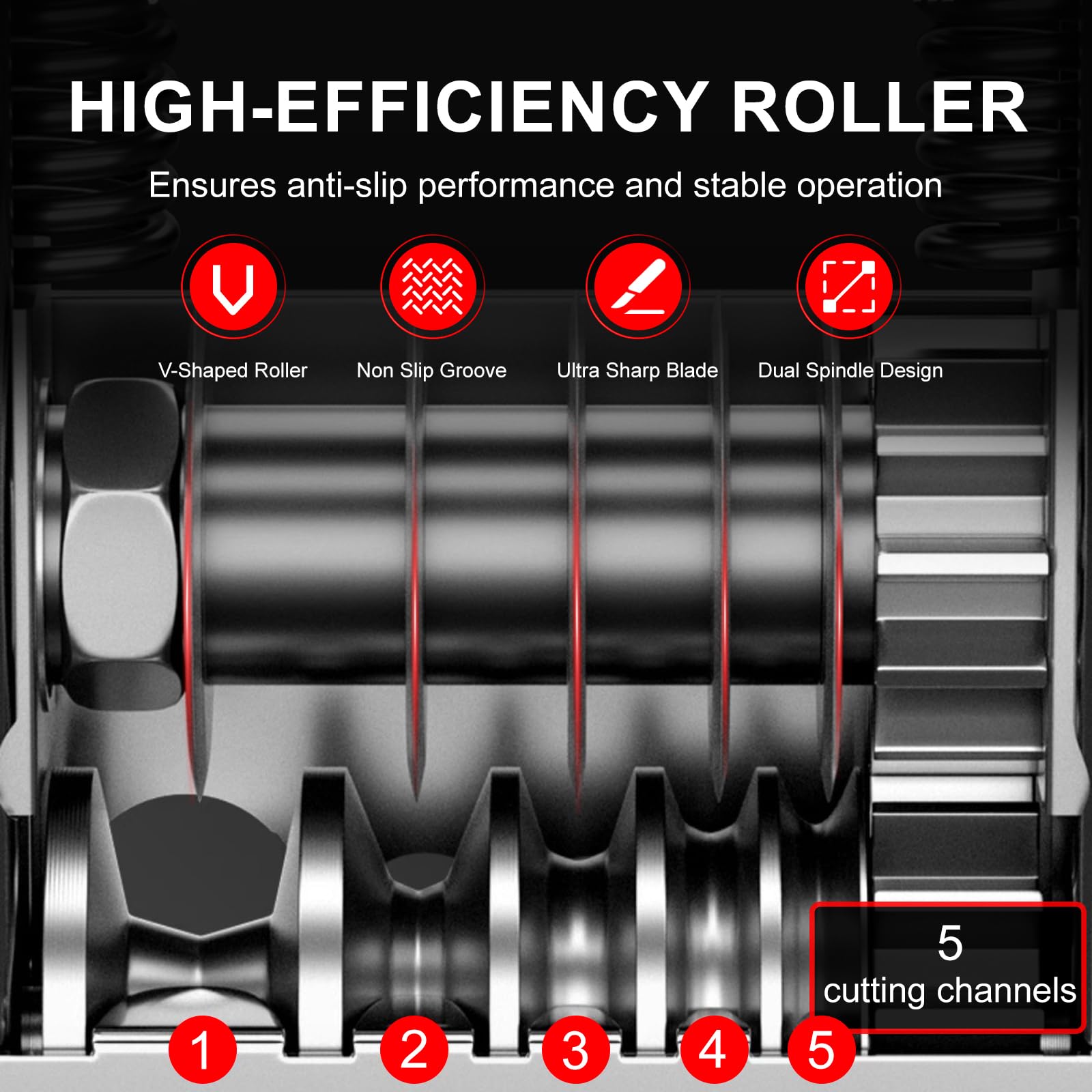 Wire Stripper Machine, Orifesio Manual Cable Stripper Machine with 6 Channel & 5 Blades - Image 4