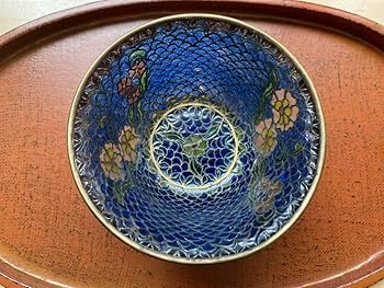 中国風　玉石の飾り七宝焼鉢 Amazon.co.jp: 中国伝統工芸 透胎七宝 省胎七宝 ガラス七宝透かし