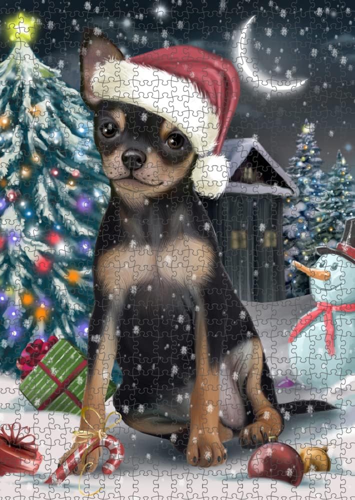 Have a Holly Jolly Christmas Chihuahua Dog Jigsaw Puzzle for Adults - Animal Printed Interlocking Puzzle Game Artwork - Gift for Dog Lover's -1000 Pcs 29.5"x19.7", PZLE58627
