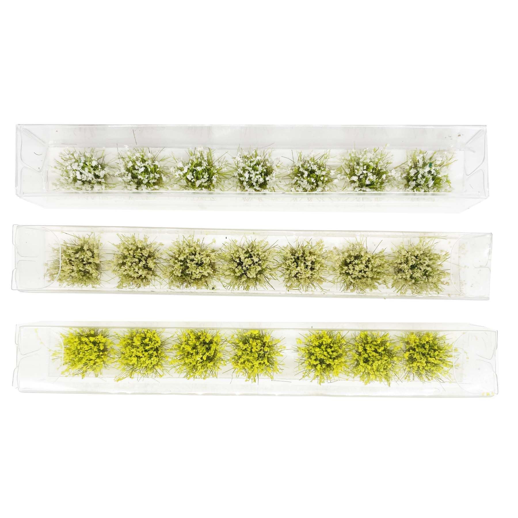 Attuslla 120 PCS Artificielle Modèle Touffe, Touffe d'herbe Statique Herbe Modèle Arbres Gazon Lichen pour Feuillage pour DIY Railway Train Paysage du Paysage, Jaunâtre