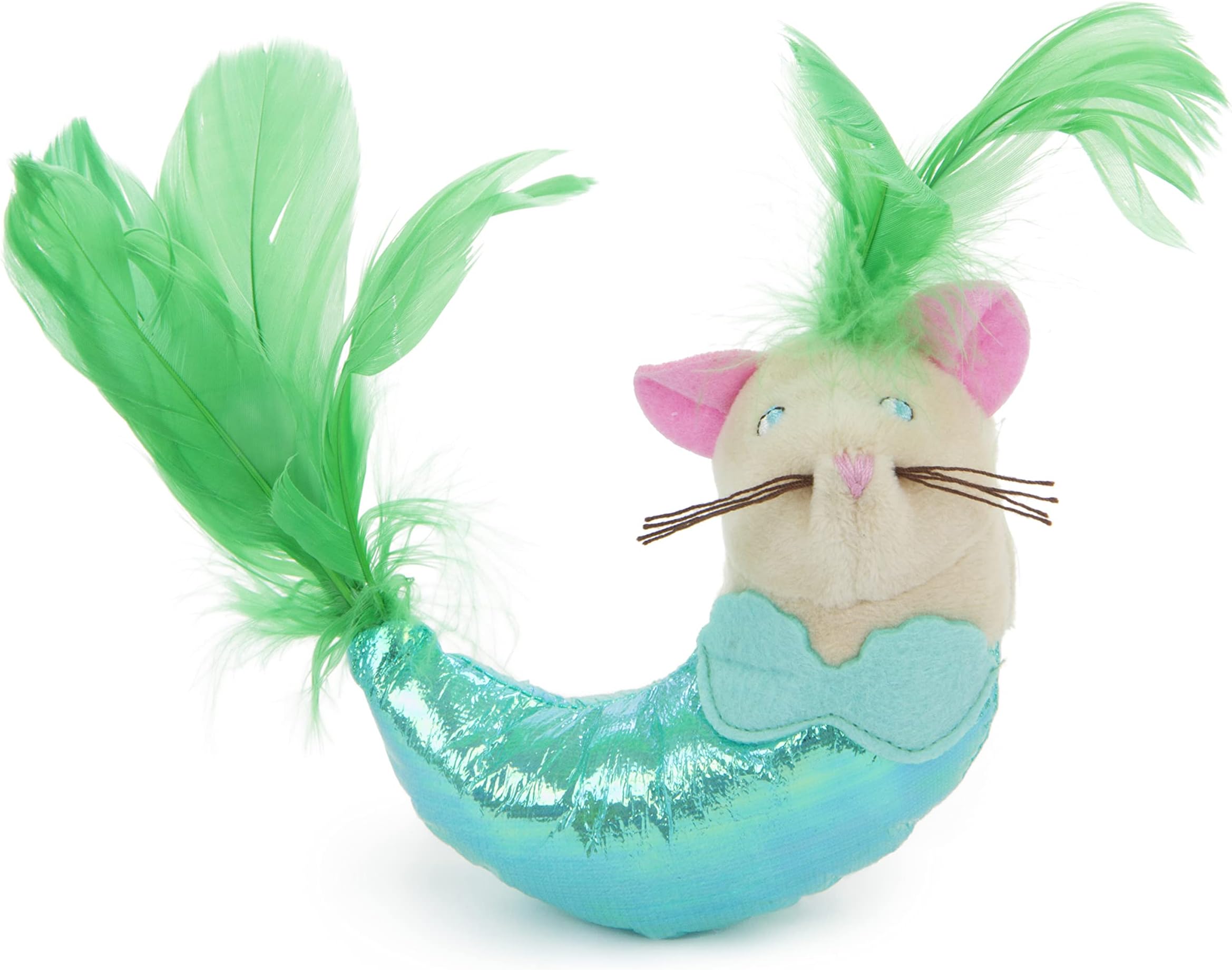 SmartyKat Mer Mouse Soft Plush Crinkly Kicker Catnip Cat Toy Filled with Pure & Potent