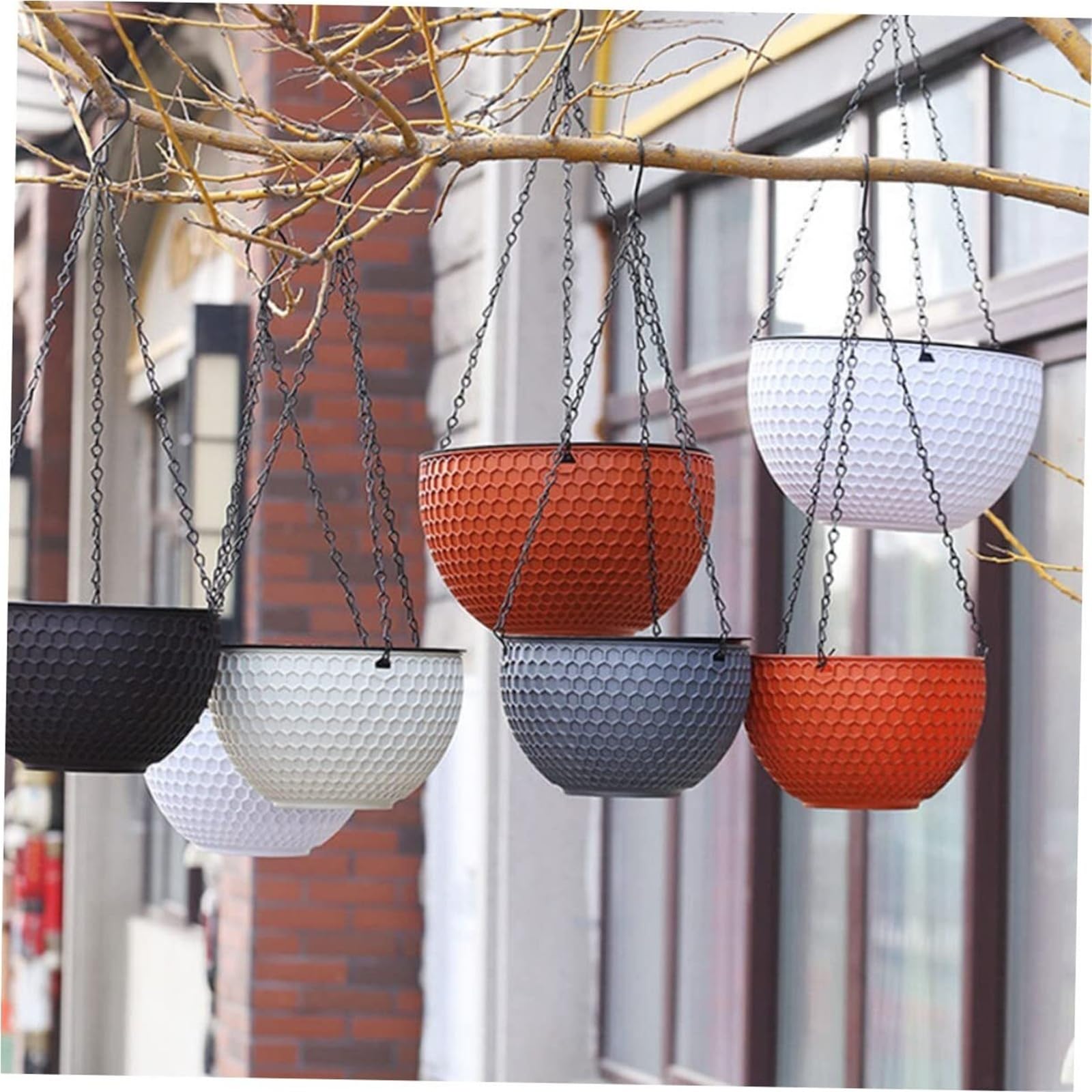 Doniczka Vintage Doniczka Średnie doniczki na balkon, doniczki ogrodowe do użytku na zewnątrz, biały pleciony design wystrój ogrodu